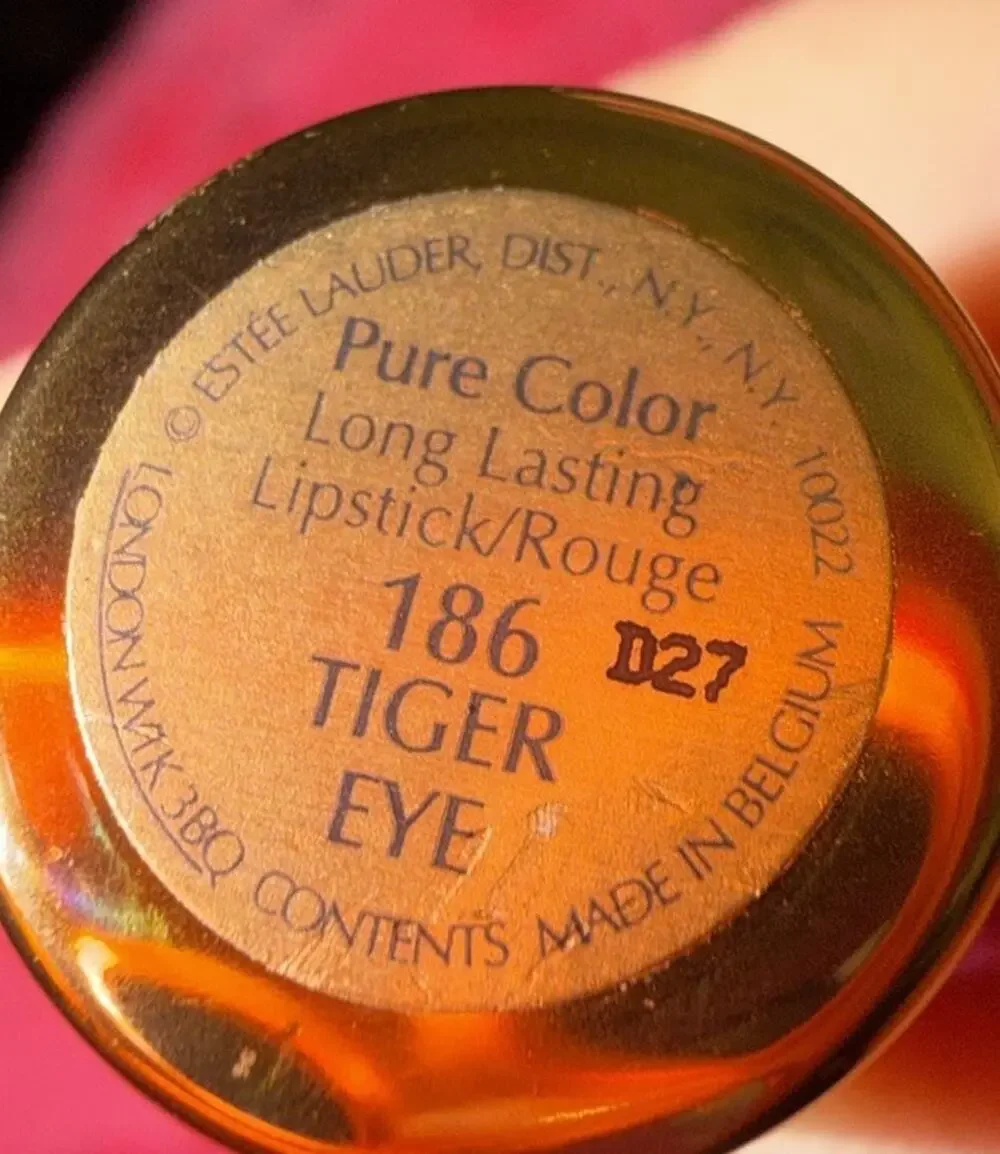 Rare Estee Lauder Pure Color 186 Tiger Eye Lipstick Gold Case NOS New No Box